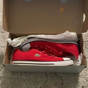Lacoste red canvas sneakers